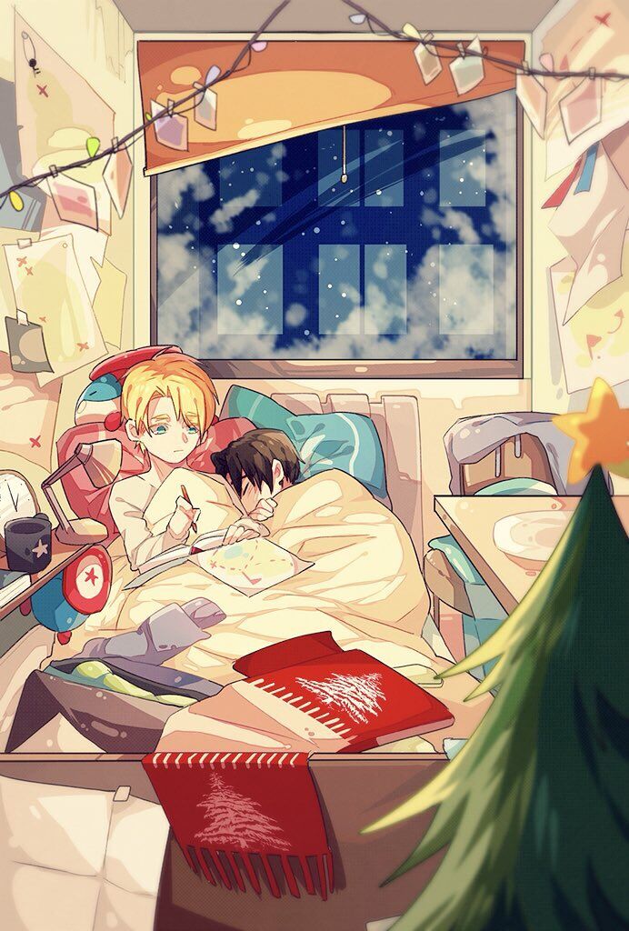 2boys, bed, blonde_hair, blue_eyes, brown_hair, captain_america:_the_first_avenger, captain_america_(series), chibi