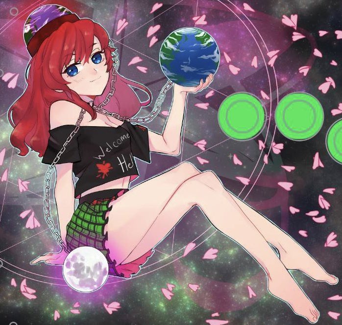 1girl, alternate_eye_color, bangs, bare_shoulders, barefoot, black_choker, black_shirt, blue_eyes