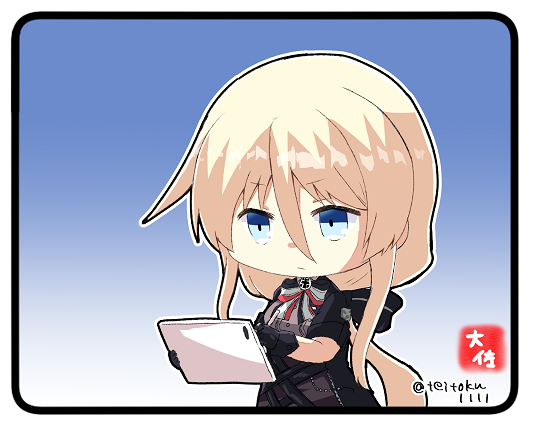 1girl, azur_lane, bangs, bismarck_(azur_lane), bismarck_(iron_black_elysium)_(azur_lane), black_gloves, blonde_hair, blue_eyes