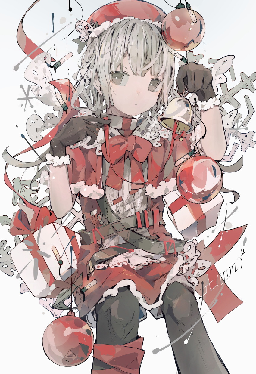 1girl, :o, absurdres, aiamu_iamu, bangs, bell, black_gloves, black_legwear