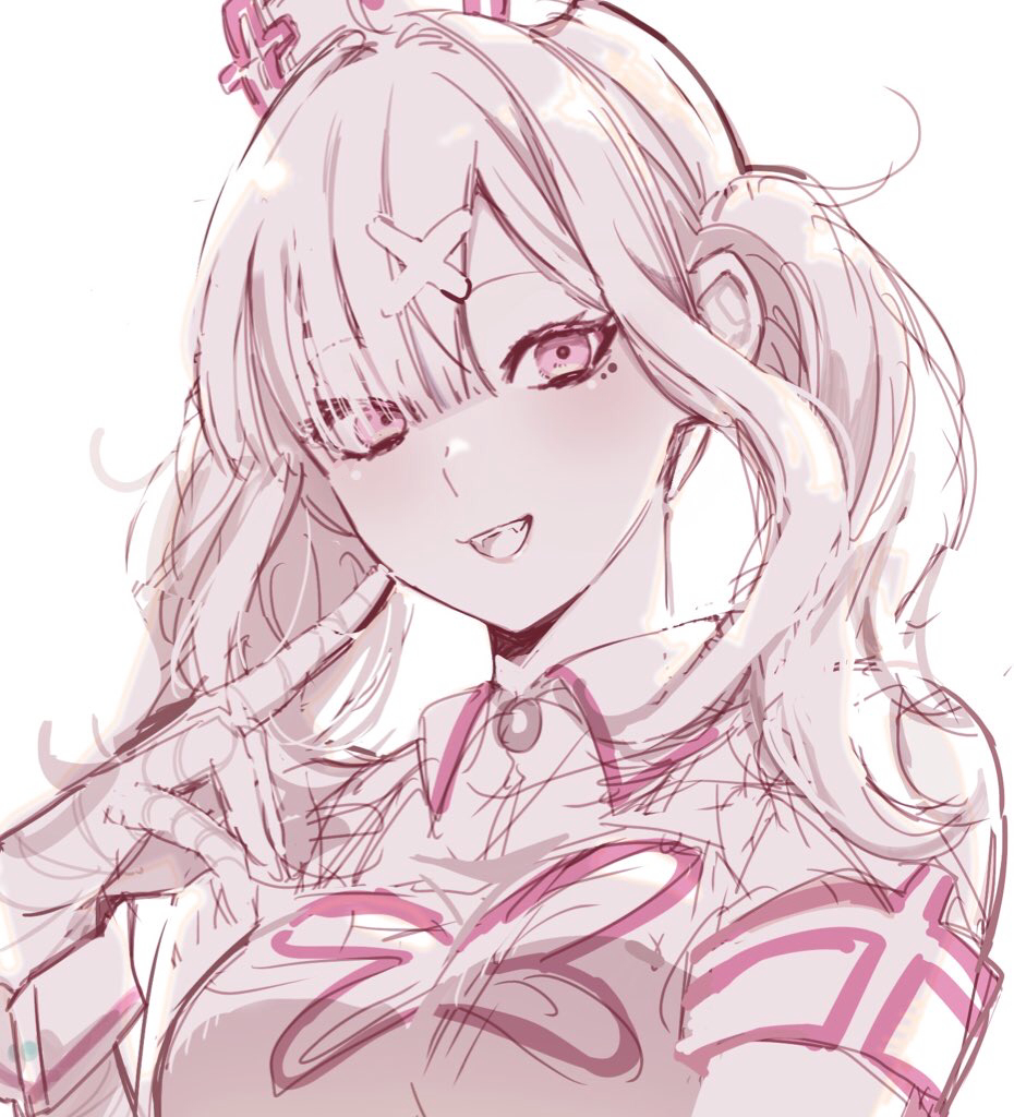 1girl, hair_ornament, hairclip, hat, looking_to_the_side, mole, mole_under_eye, nijisanji