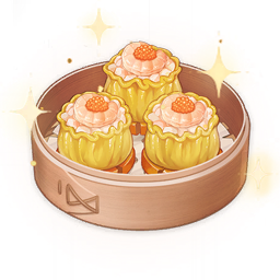 artist_request, bamboo_steamer, commentary, dumpling, english_commentary, food, food_focus, genshin_impact