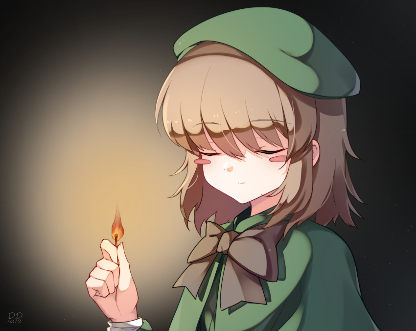 1girl, absurdres, artist_name, bangs, beret, black_bow, black_souls, bow