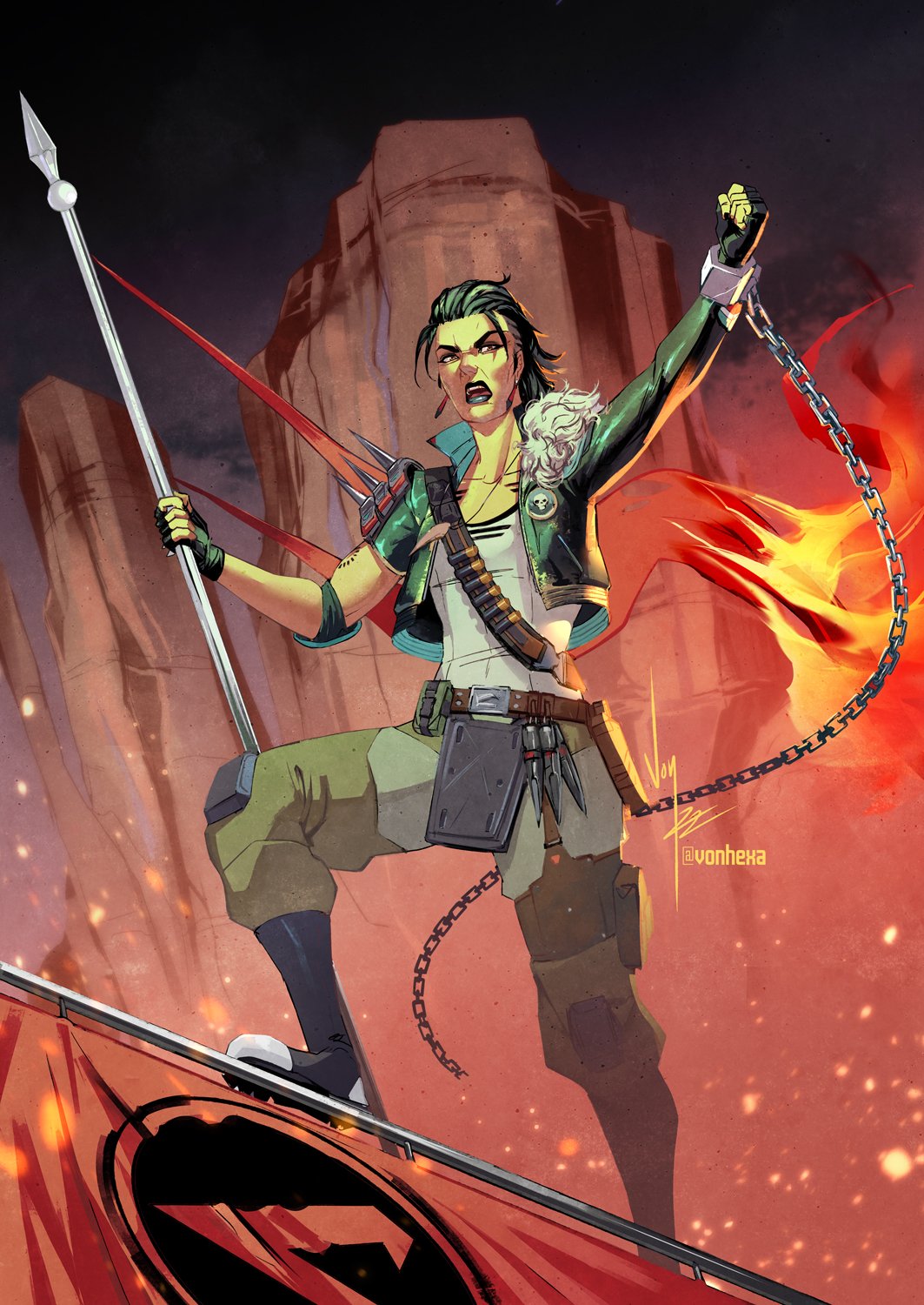 1girl, apex_legends, belt, black_footwear, black_gloves, black_hair, black_jacket, black_lips
