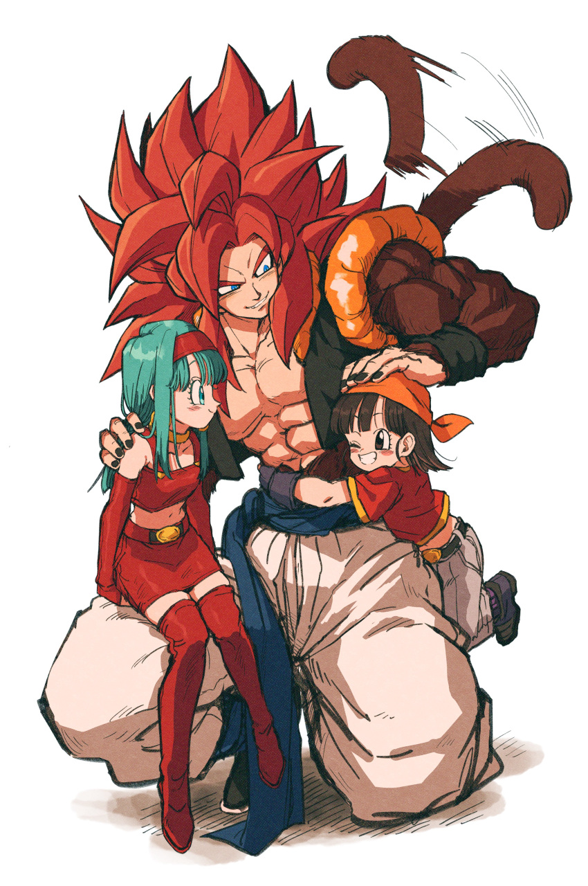 absurdres, bandana, bare_pectorals, biceps, body_fur, bra_(dragon_ball), brown_fur, dragon_ball
