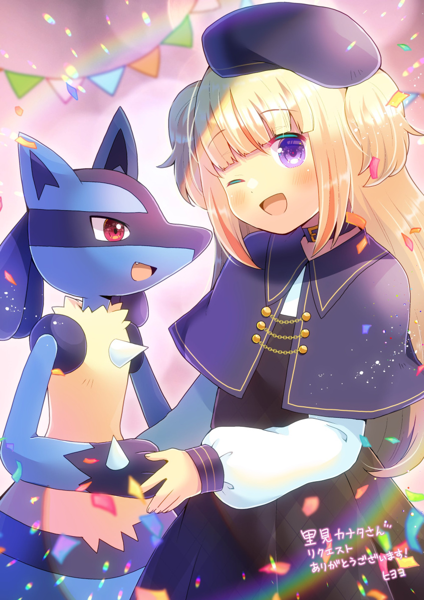 1girl, absurdres, blonde_hair, commission, date+links!, hat, highres, komiya_rea