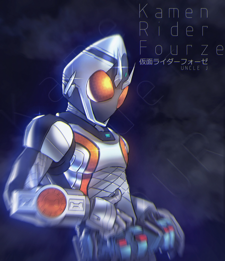 1boy, antennae, armor, astro_switch, astronaut, blurry, blurry_foreground, character_name