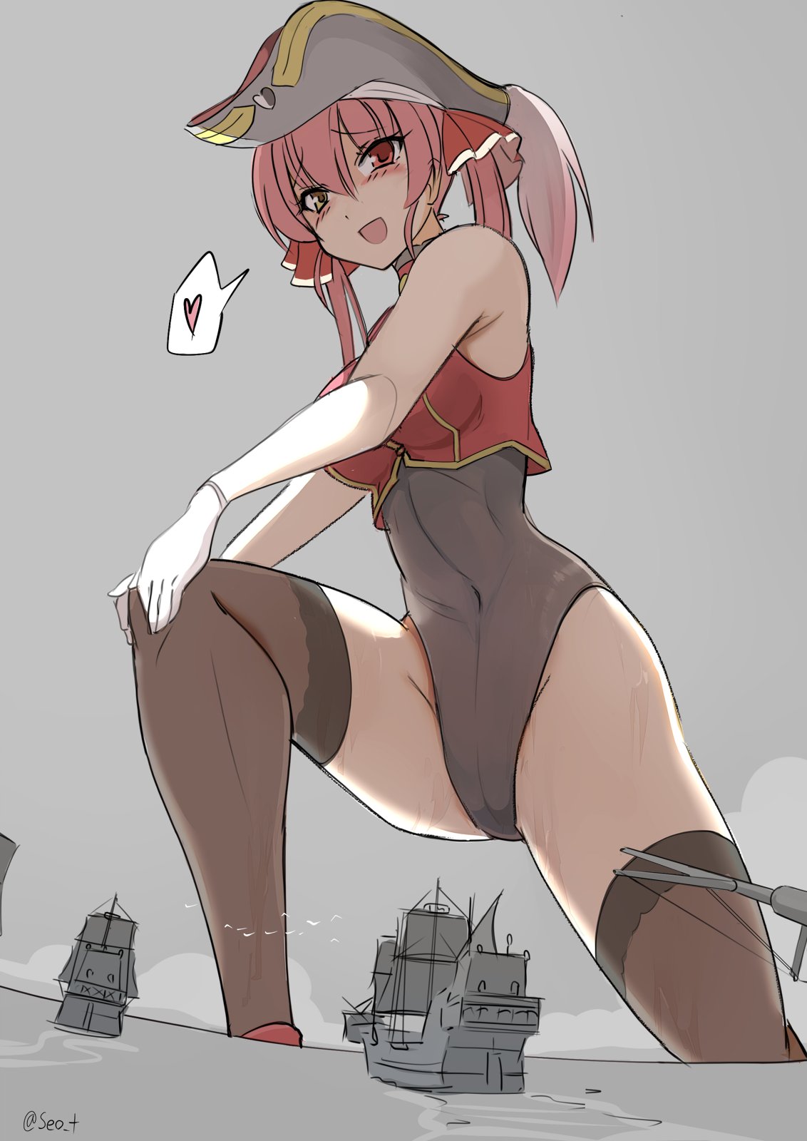 1girl, adapted_costume, blush, breasts, covered_navel, giant, giantess, gloves