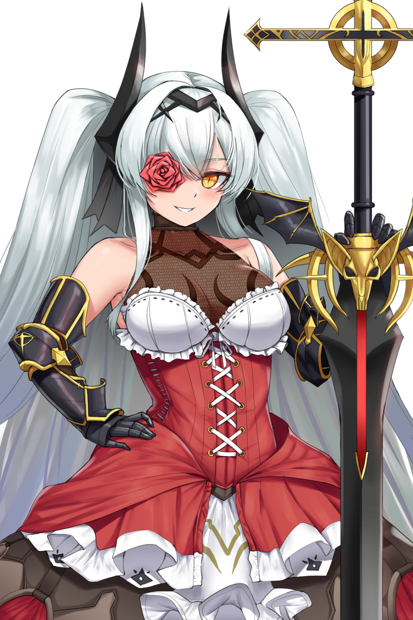 1girl, absurdres, bangs, bare_shoulders, blush, breasts, cho!cho!, cyclops_princess_(last_origin)