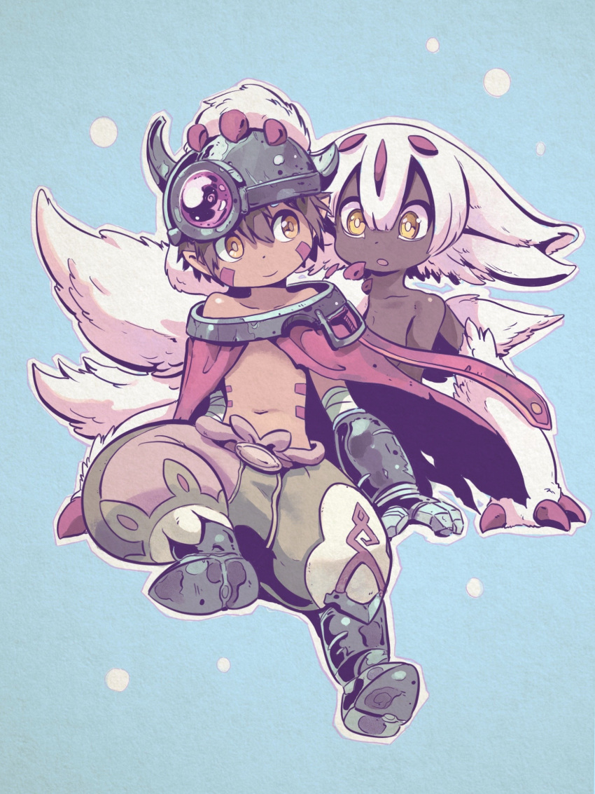 1boy, 1girl, brown_hair, dark-skinned_male, dark_skin, faputa, furry, hairband