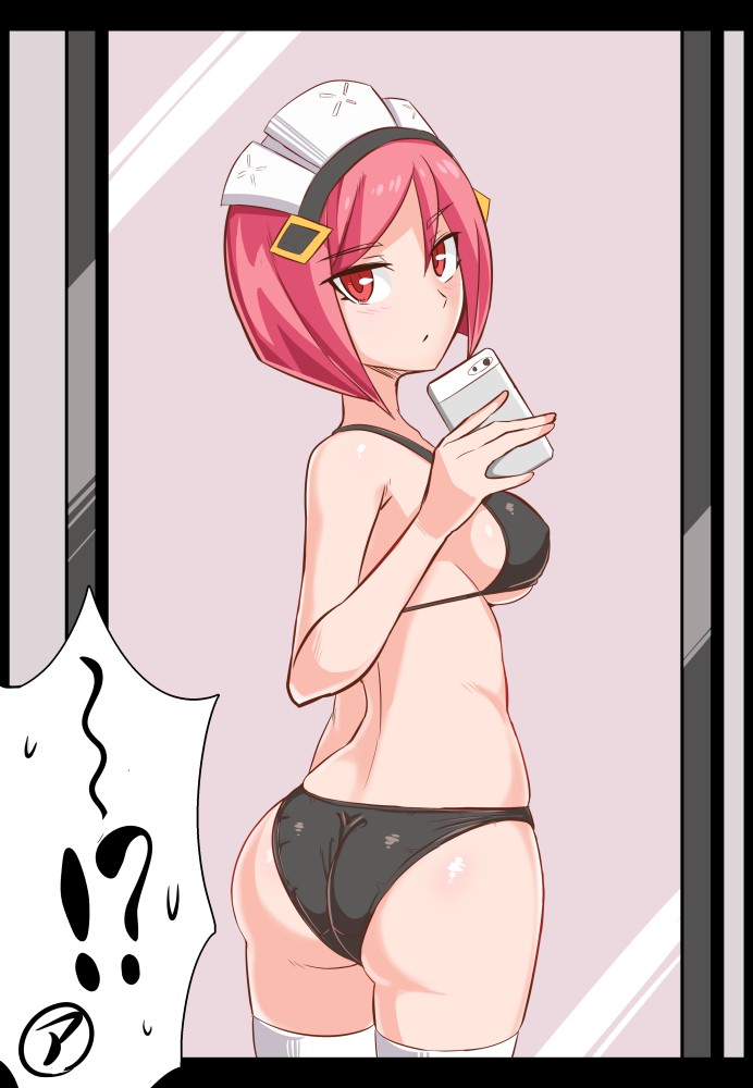 !?, 1girl, ass, azure_striker_gunvolt, azure_striker_gunvolt_2, back, bangs, bikini