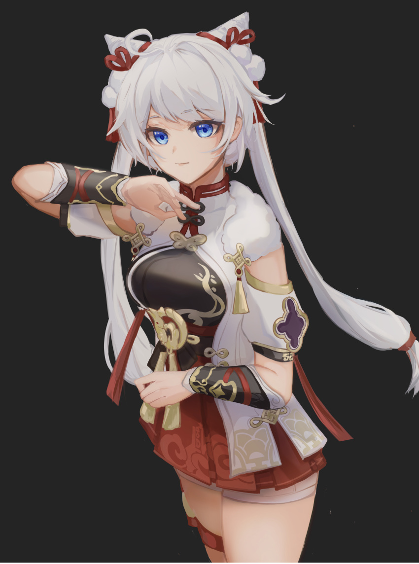 1girl, absurdres, akashin, bangs, black_background, blue_eyes, china_dress, chinese_clothes