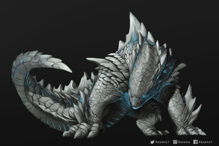 2021, all_fours, ambiguous_gender, bioluminescence, capcom, claws, crossover, digitigrade