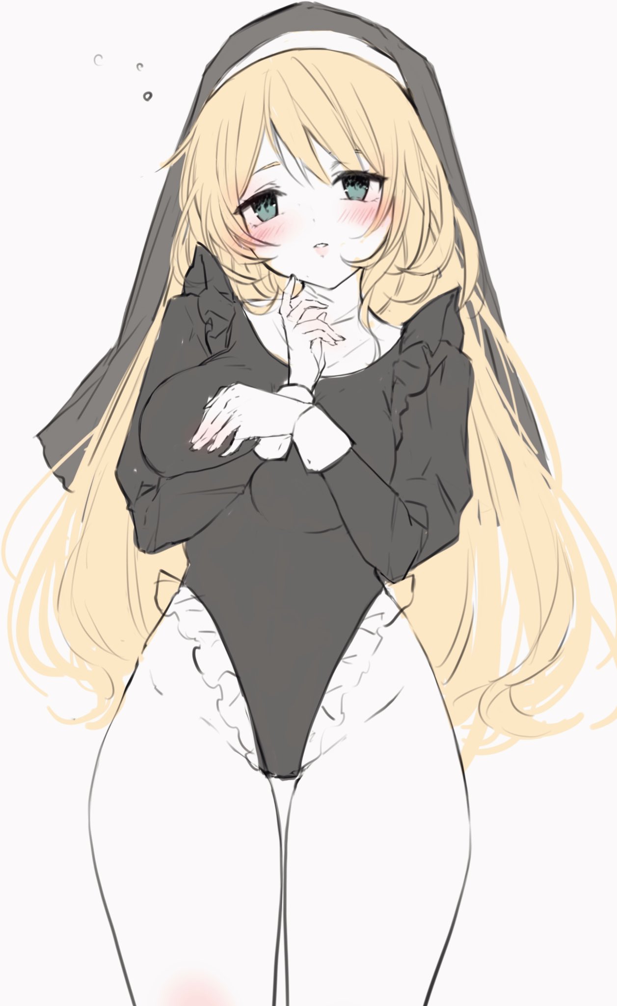 1girl, alternate_costume, atago_(kancolle), bangs, black_headwear, black_leotard, blonde_hair, blue_eyes