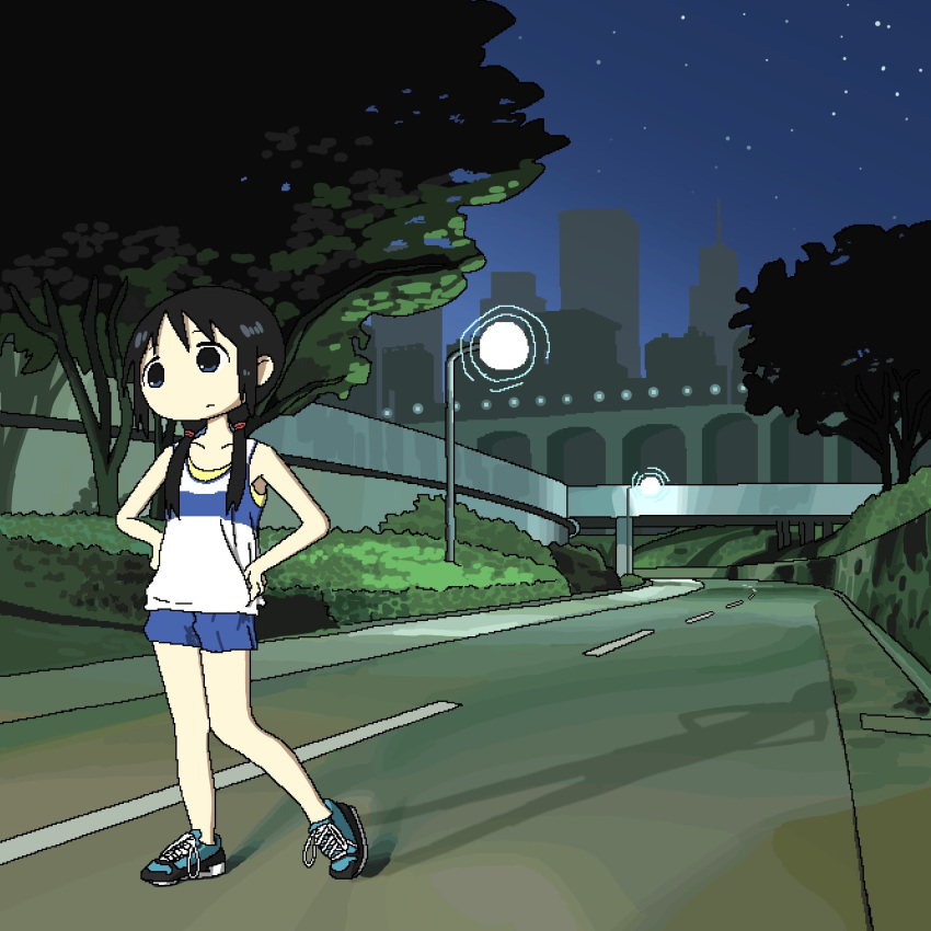 1girl, album_cover_redraw, alternate_costume, black_eyes, black_hair, chito_(shoujo_shuumatsu_ryokou), closed_mouth, collarbone