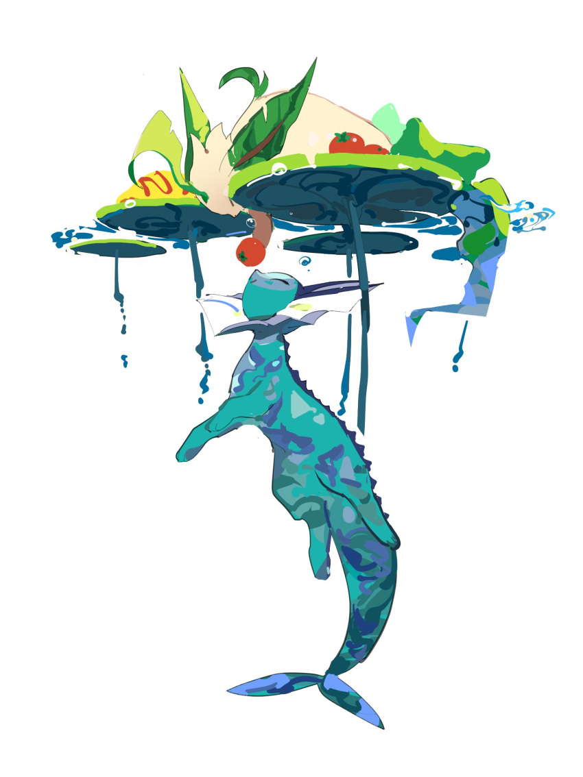 air_bubble, apios1, bubble, closed_eyes, food, full_body, highres, leafeon
