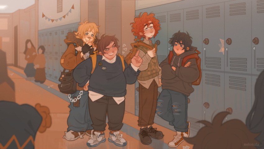 2girls, 6+boys, absurdres, artist_request, child, commentary, craig_tucker, denim