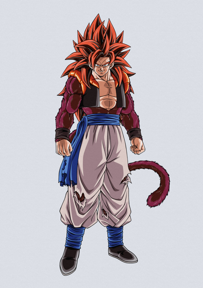 absurdres, black_legwear, blue_eyes, body_fur, dbkenkyuusei, dragon_ball, dragon_ball_gt, gogeta