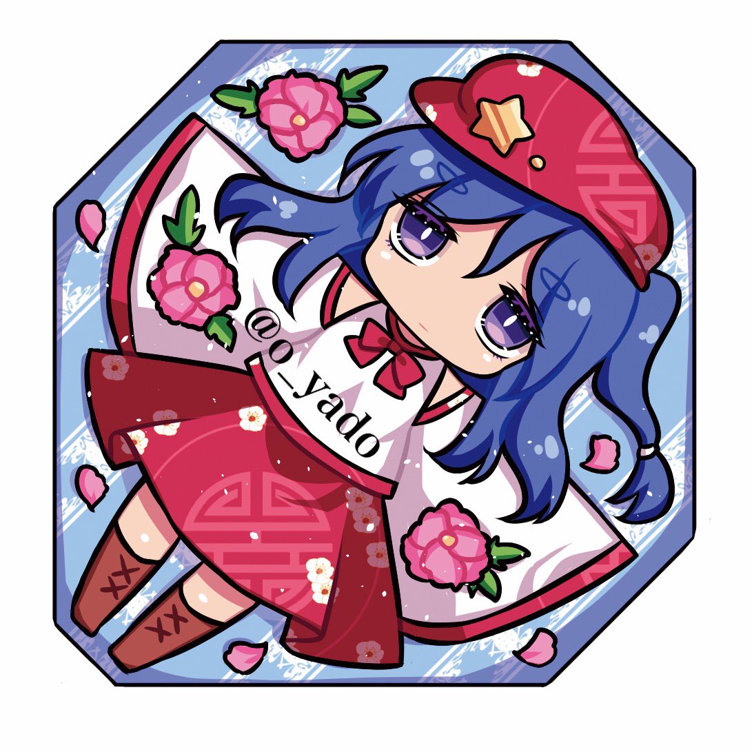 1girl, blue_eyes, blue_hair, boots, bow, bowtie, brown_footwear, cabbie_hat