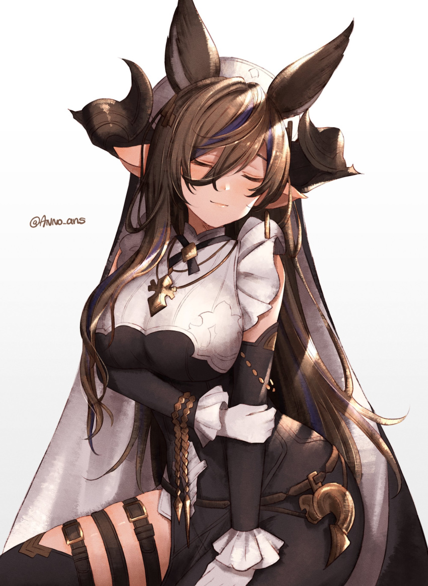 1girl, absurdres, animal_ears, annno_ans, asymmetrical_hair, asymmetrical_legwear, bangs, breasts