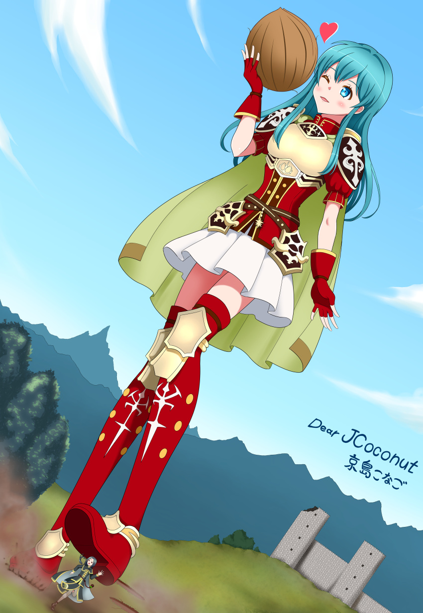 1girl, absurdres, aqua_hair, armor, armored_boots, blue_eyes, boots, breastplate