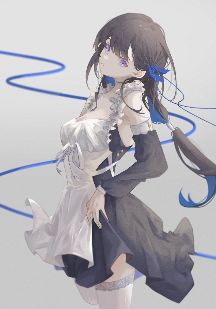 1girl, apron, black_hair, highres, lazel_(lazel_1057), maid, maid_apron, punishing:_gray_raven