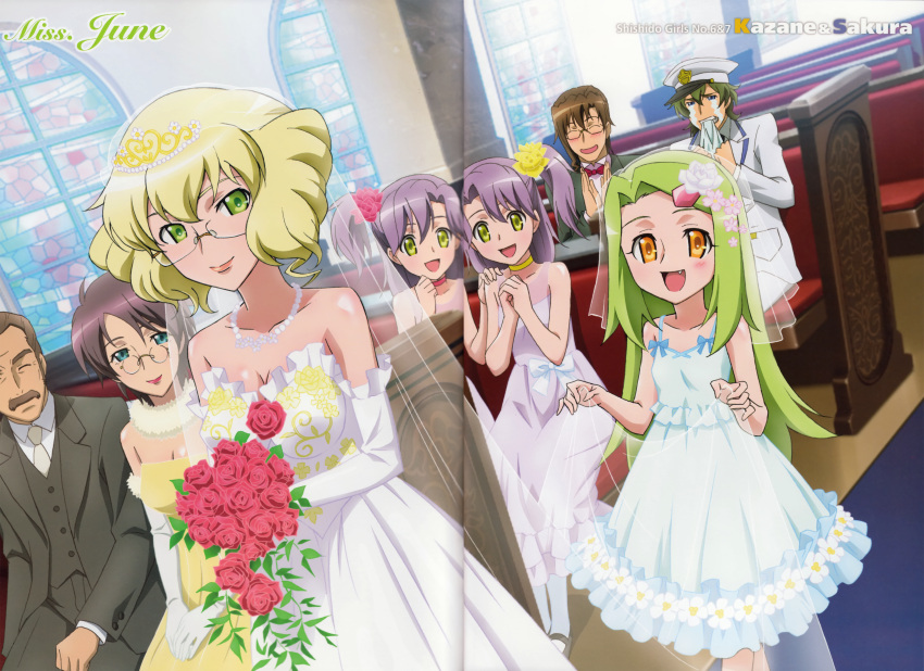 crease, fixme, shishidou_kazane, shishidou_sakura, sora_wo_kakeru_shoujo, wedding_dress