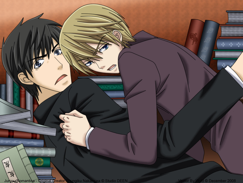 junjou_romantica, male, miyagi_you, signed, takatsuki_shinobu, vector, wallpaper, yaoi