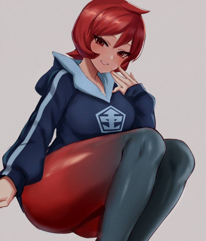 1girl, arezu_(pokemon), bangs, blush, cowlick, diamond_clan_outfit, edboy, gradient