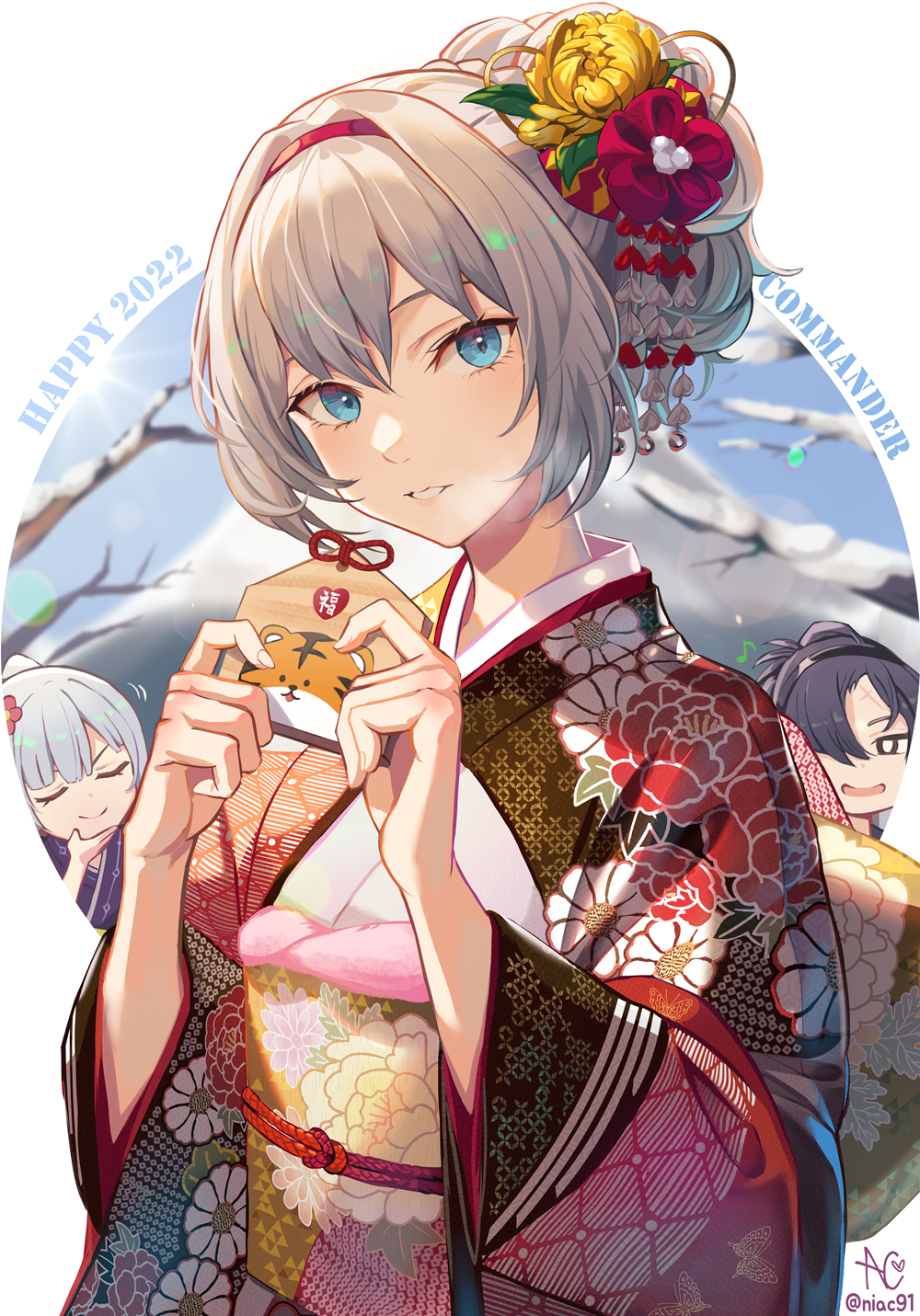 2022, 3girls, ak-12_(girls'_frontline), alternate_costume, alternate_hairstyle, an-94_(girls'_frontline), angelia_(girls'_frontline), animal_print