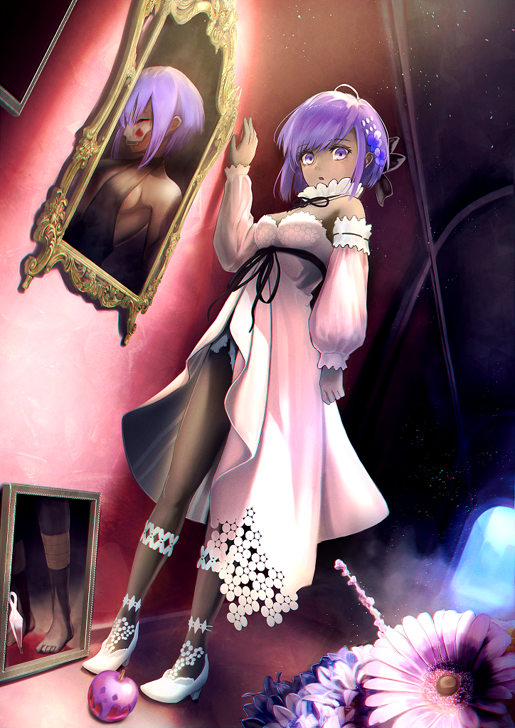 1girl, aomaru_(shta-chu-jisuiai), breasts, dark-skinned_female, dark_skin, detached_sleeves, dress, fate/grand_order
