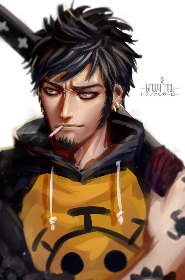 1boy, beard, black_hair, cigarette, facial_hair, greenteaa, jacket, male_focus