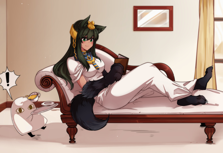 !, 1girl, 1other, absurdres, animal_ears, anubis_(monster_girl_encyclopedia), ayanobro, blush