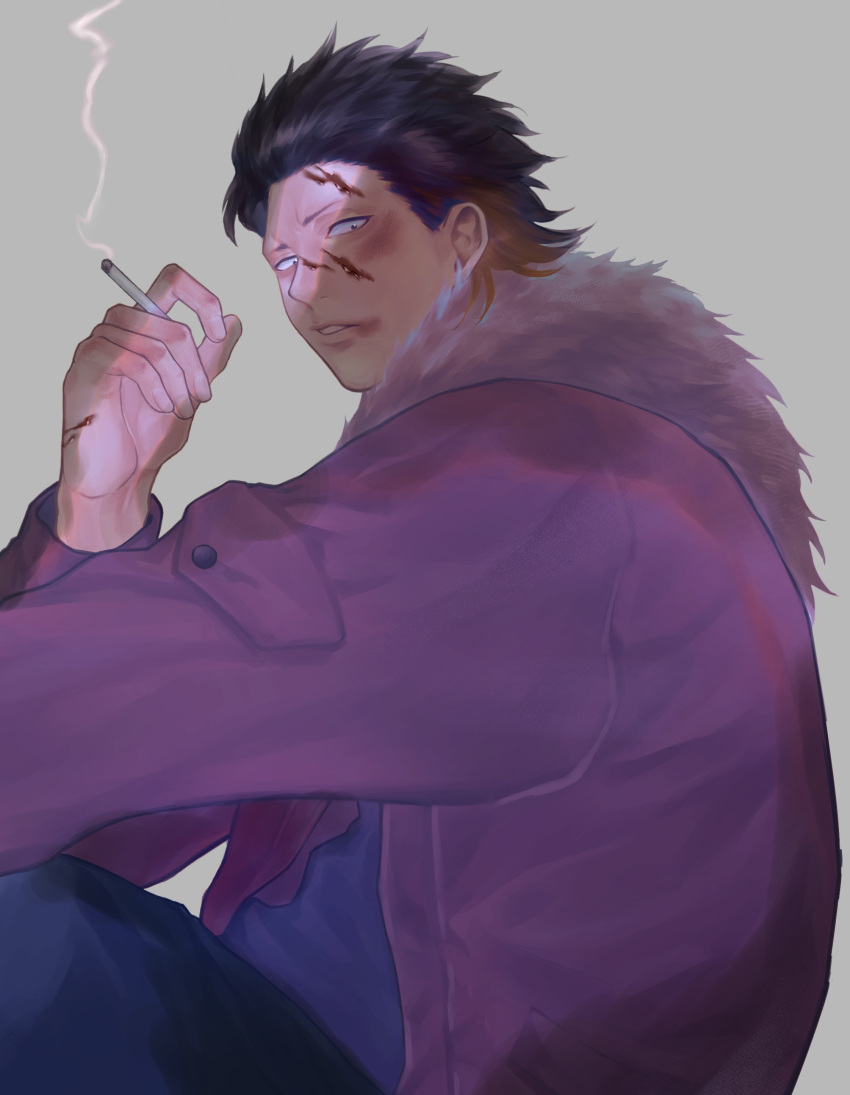 1boy, absurdres, black_eyes, black_hair, blood, blood_on_face, bruise, bruise_on_face