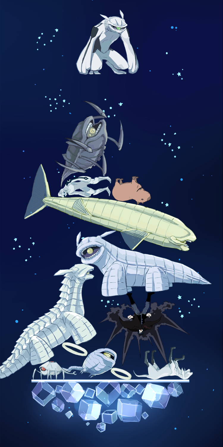 1boy, animal, blue_background, boots, cape, capybara, creature, cube