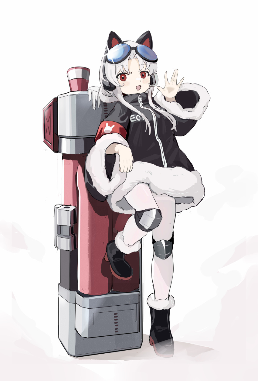 1girl, absurdres, animal_ears, azur_lane, black_footwear, black_jacket, boots, cat_ear_headphones