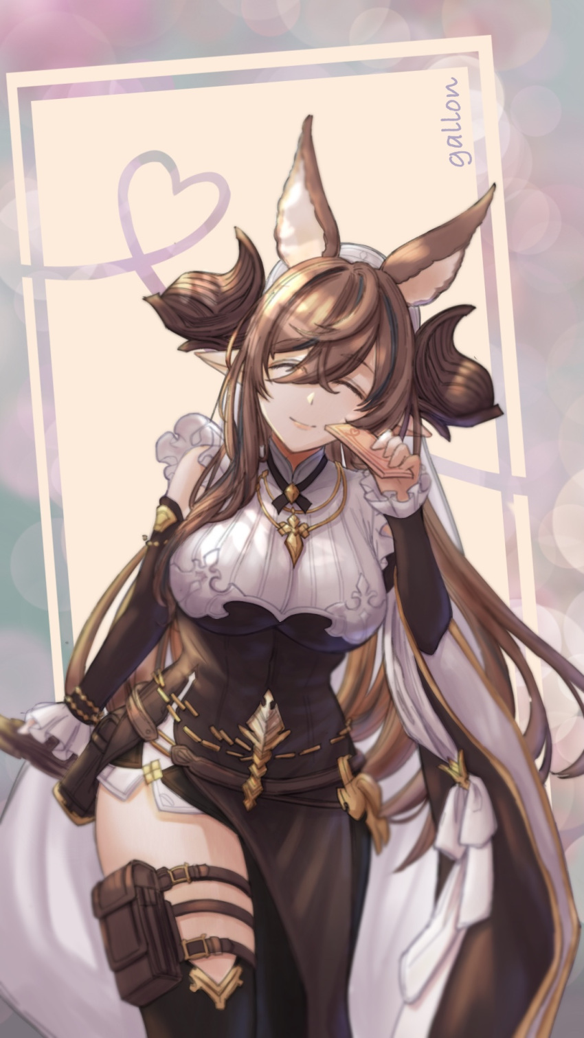 1girl, animal_ears, asymmetrical_legwear, bangs, belt, black_dress, blue_hair, breast_curtains