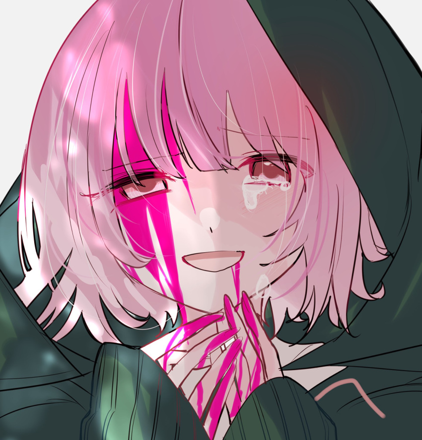 1girl, anon_0037, bangs, bleeding, blood, blood_on_face, blunt_bangs, commentary_request