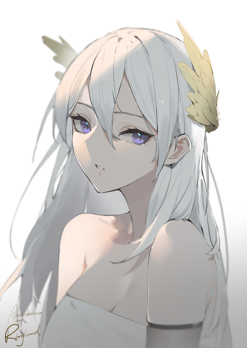 1girl, absurdres, bare_shoulders, closed_mouth, collarbone, commentary_request, detached_sleeves, eyebrows