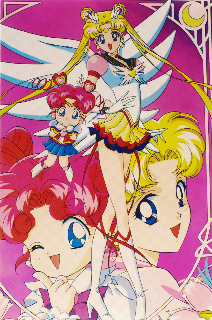 1990s_(style), 4girls, :d, ;d, bishoujo_senshi_sailor_moon, blonde_hair, blue_eyes, blue_sailor_collar