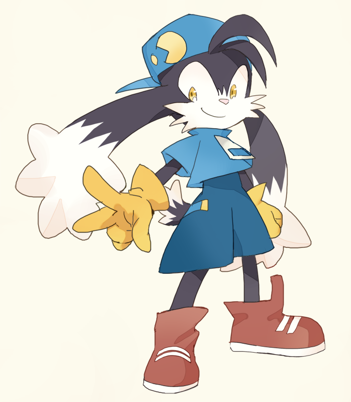 1boy, animal_ears, blue_headwear, closed_mouth, full_body, furry, furry_male, gloves