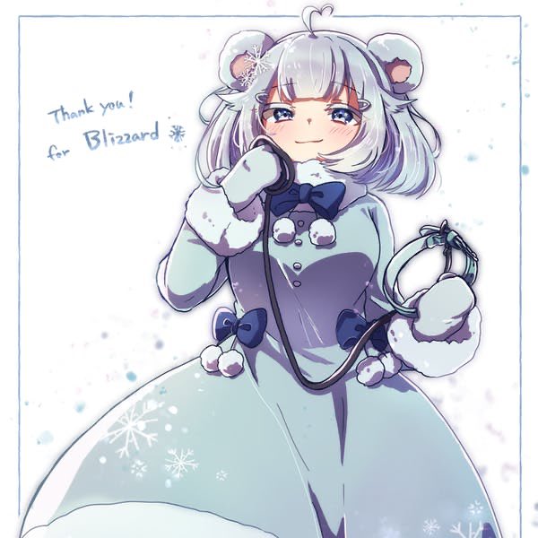 1girl, animal_ears, bear, bear_ears, bear_girl, blizzard_(vtuber), blue_eyes, blue_hair