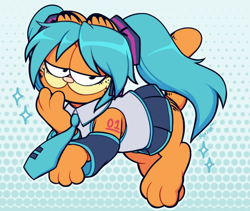 1boy, animal_ears, animal_nose, aqua_hair, aqua_necktie, artist_name, bare_shoulders, black_sleeves