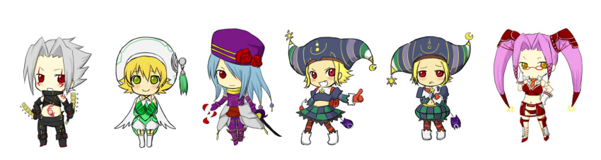 .hack//, .hack//g.u., 3boys, 3girls, asaka5190, atoli, blonde_hair, blue_hair