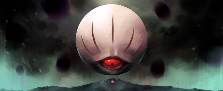 1boy, absurdres, black_sclera, colored_sclera, commentary, floating_eye, highres, kirby