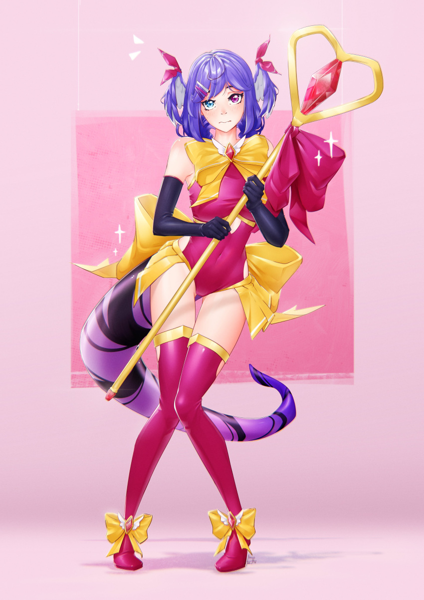 1girl, absurdres, alternate_costume, blue_eyes, boots, bow, commission, english_commentary