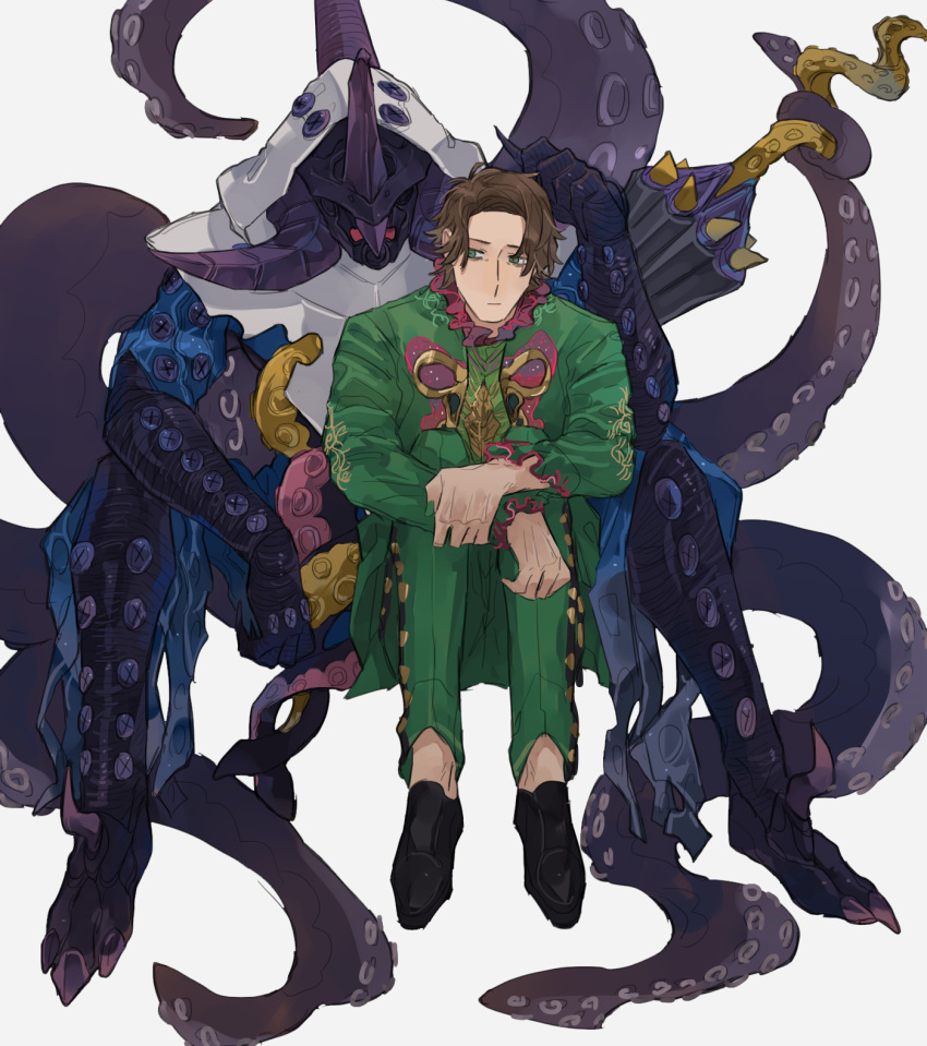 1boy, bbbb_fex, daiouika_deadman, deadmen_(kamen_rider_revice), eldritch_abomination, full_body, giant_squid, gifftex
