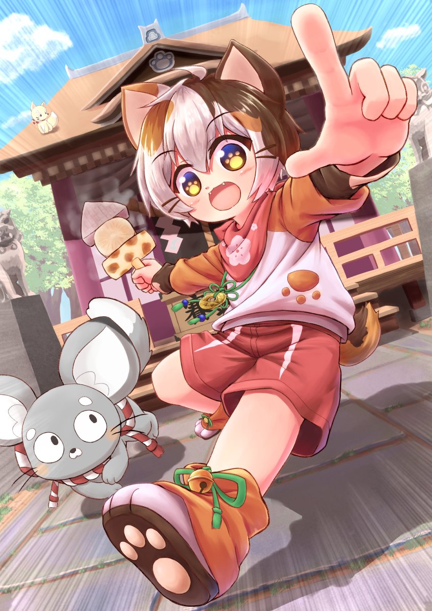 1boy, animal_ears, cat_boy, child, commentary_request, day, giuniu-yo1021, highres