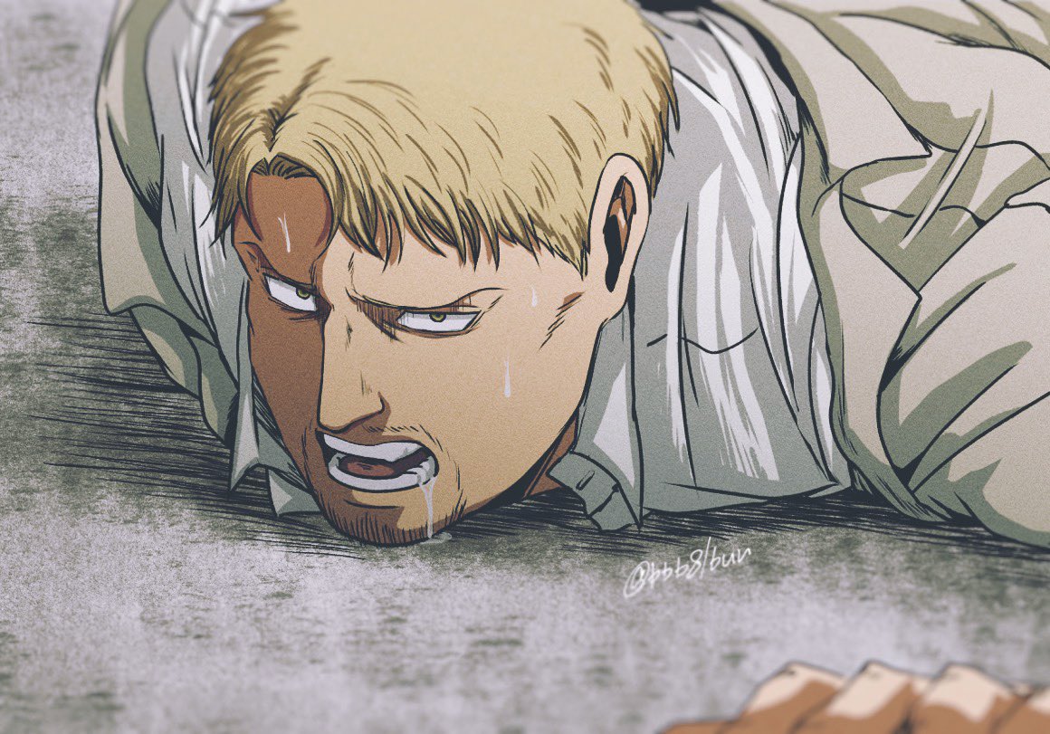 1boy, blonde_hair, bun_(bbb81bun), close-up, face, facial_hair, goatee, looking_at_viewer