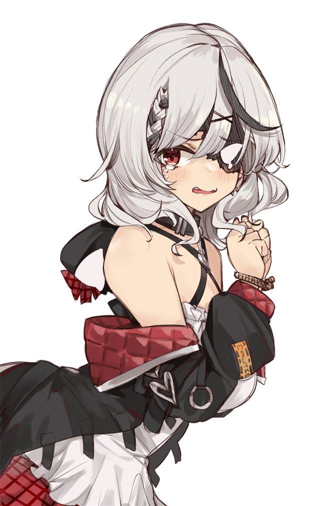 1girl, appleseed_(appleseed_art), bangs, bare_shoulders, black_collar, black_hair, black_jacket, blush
